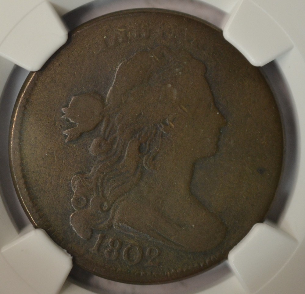 1802 Draped Bust large cent, NGC VG8