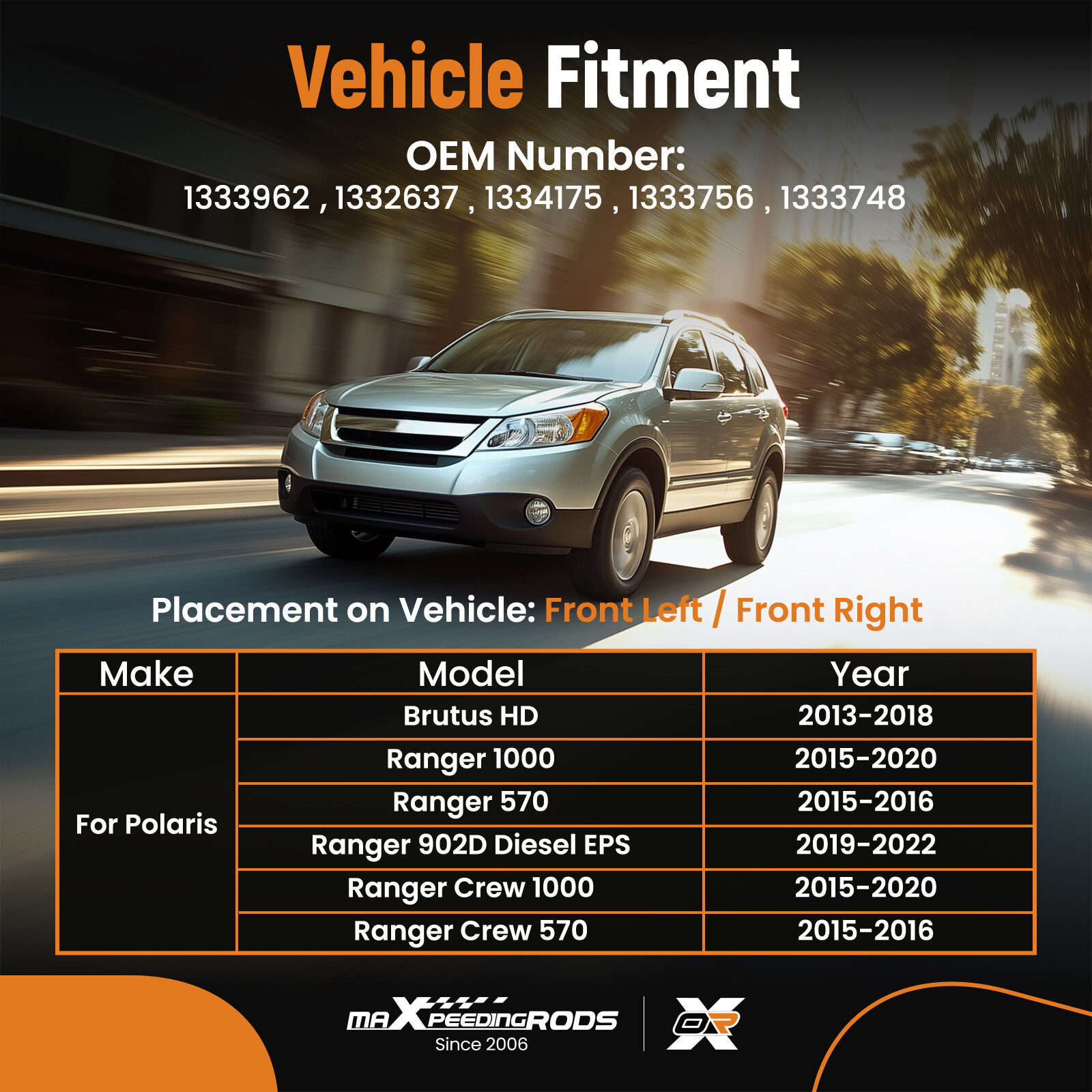 Front Right / Left Complete CV Joint Axle for Polaris 1332637 1334175