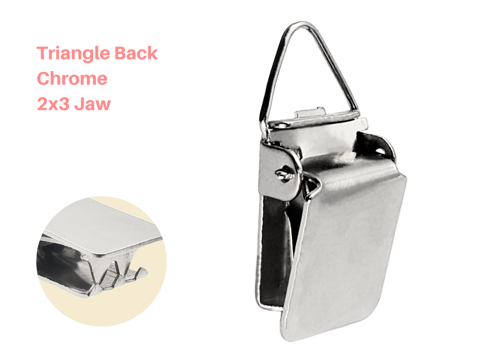Triangle Back Hanging Clips Chrome Pack of 10 WISELINKERS