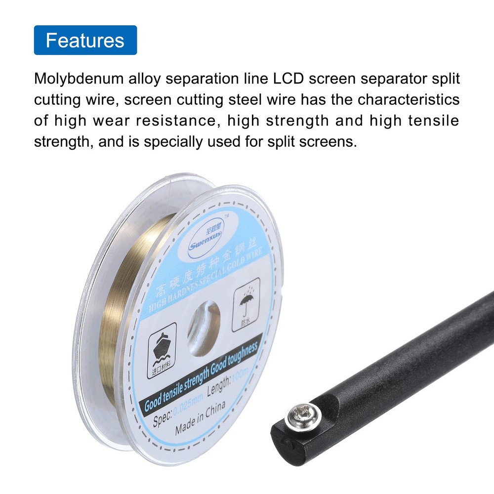 100m Molybdenum Screen Cutting Wire Line Handle LCD Separate 0.025mm