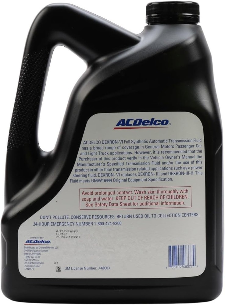 1 Gallon GM Dexron VI Automatic Transmission Fluid - Enhanced Performance Fluid
