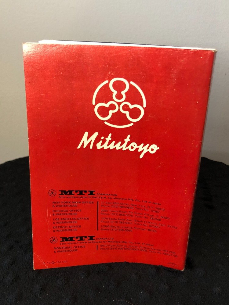 1976 Mitutoyo Measuring Instruments Catalog No. 2000 Second Edition