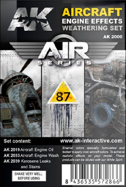 AK Interactive: Aircraft Engine - Weathering Set - AK2000