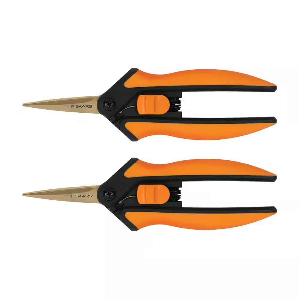 6 In. Titanium Micro-Tip Pruning Shears with Softgrip Handles (2-Pack)