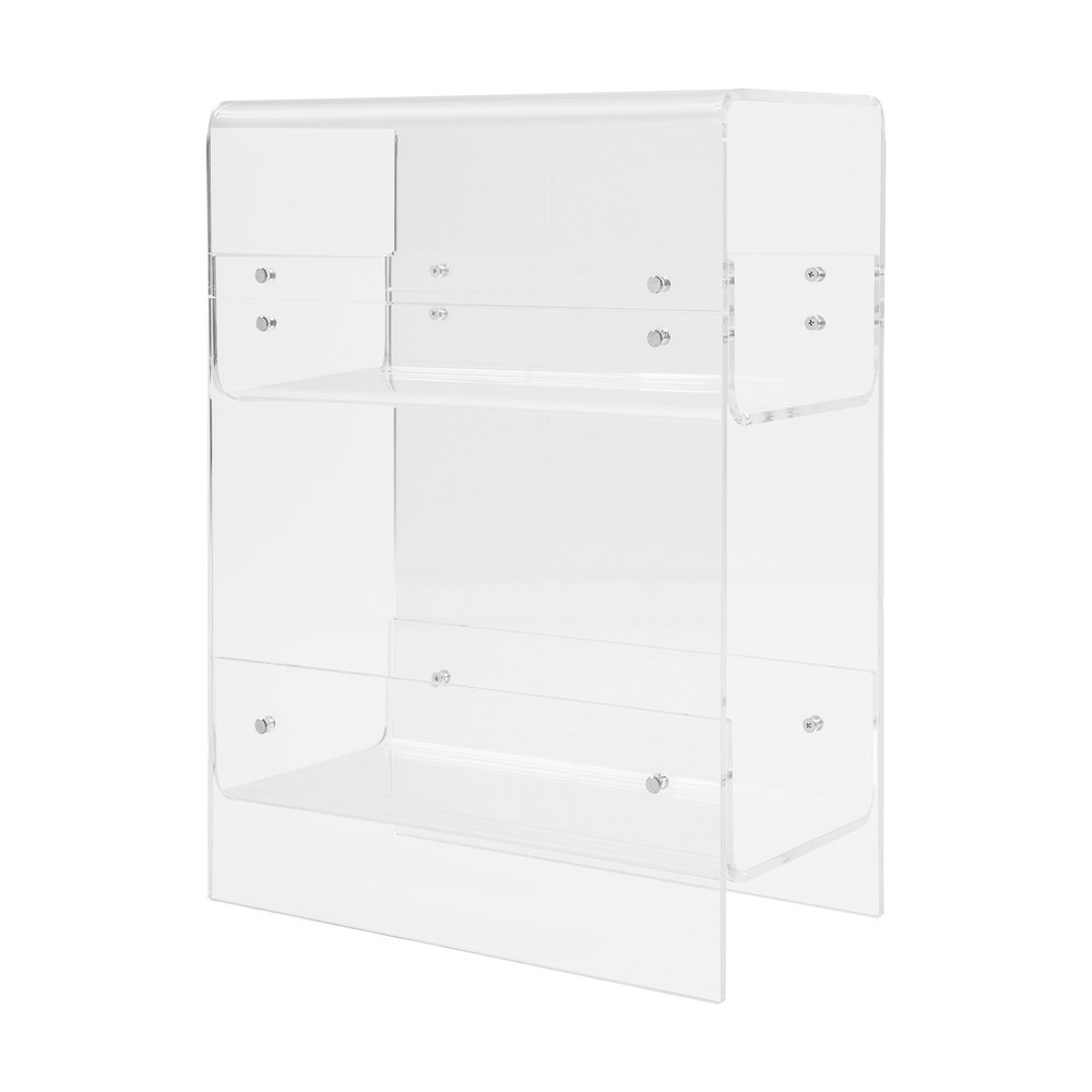 Side Table, Narrow End Table for Small Spaces, 3-tier Clear Acrylic Side Table