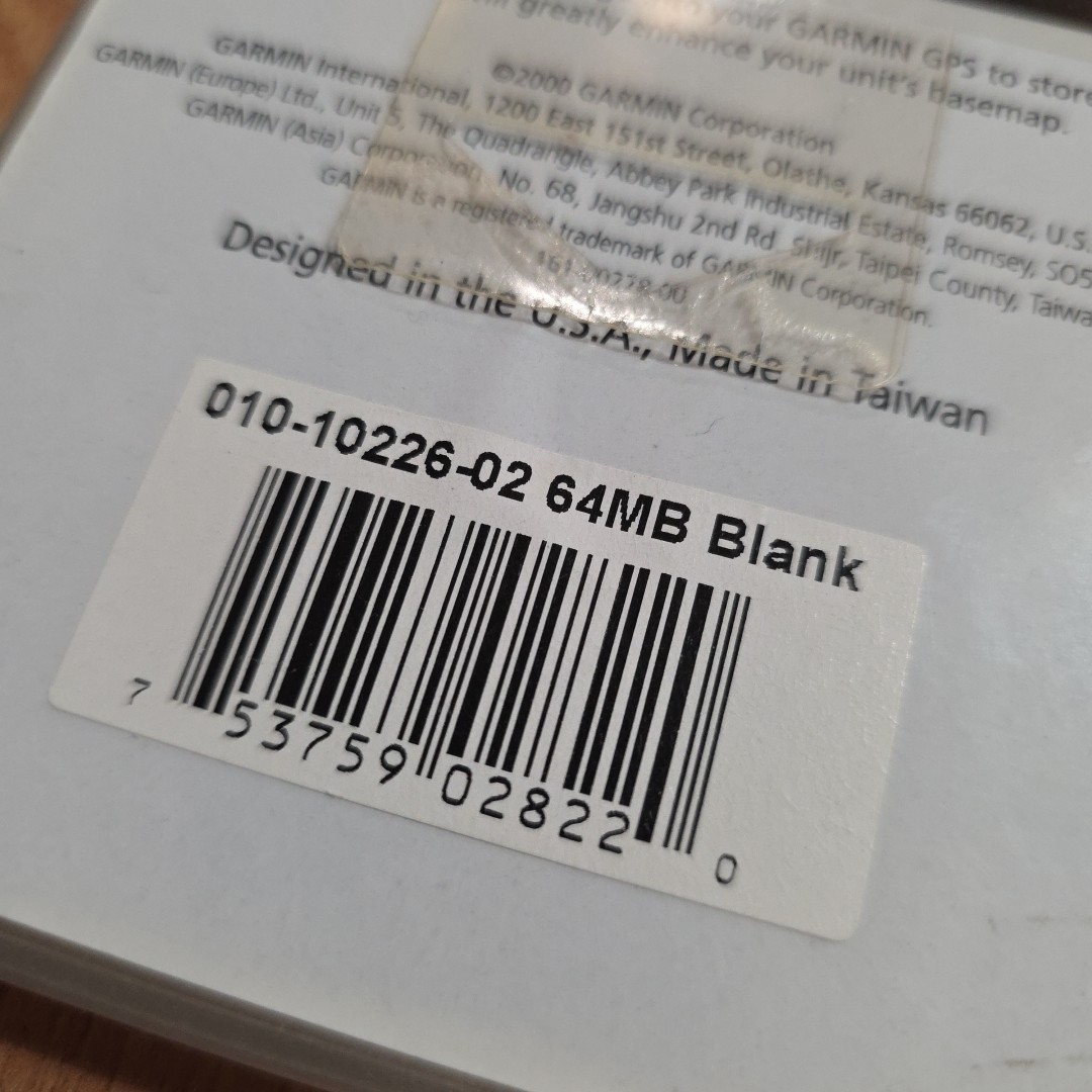 Garmin 64 MB Megabyte Blank Data Card 010-10226-02