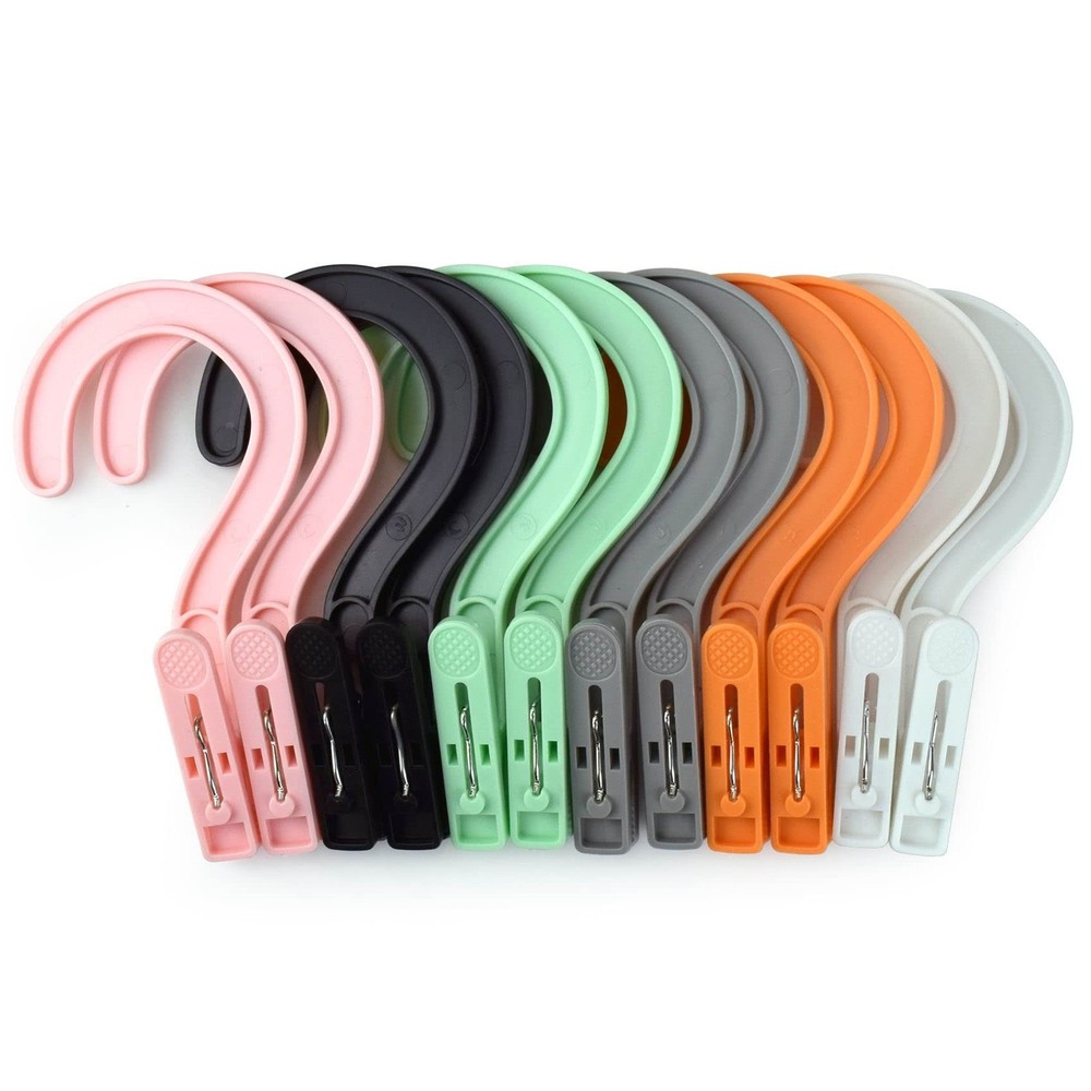 Laundry Hooks Boot Hangers Plastic Clothes Pins Hanger Clips Multicolor 12pcs