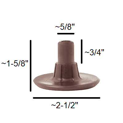 Replacement Plastic Brown Bed Base Glide Feet