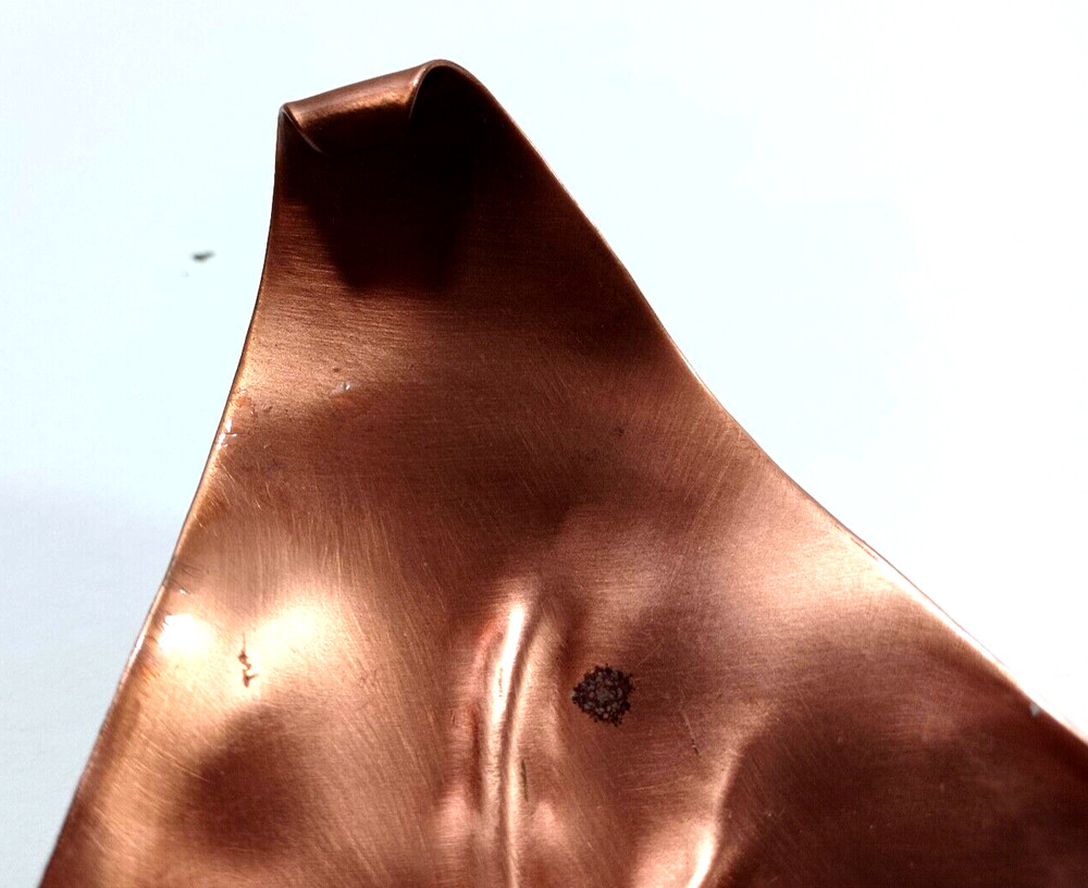 Vtg Gregorian MCM Solid Copper Leaf Shaped Trinket Dish Tray Made in USA
