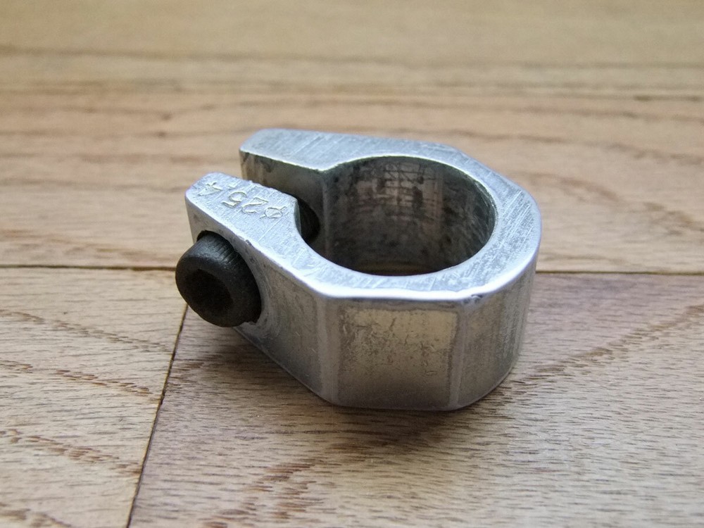 Silver Bicycle Seat Post Clamp Fits 25.4mm post