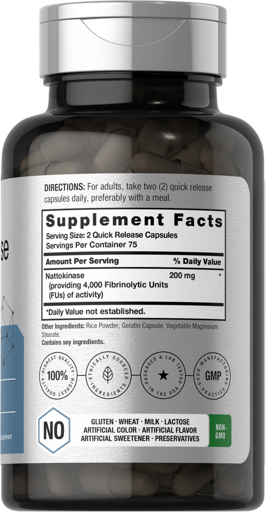 Nattokinase Capsules 4000 FU | 150 Count | Non-GMO, Gluten Free | by Horbaach