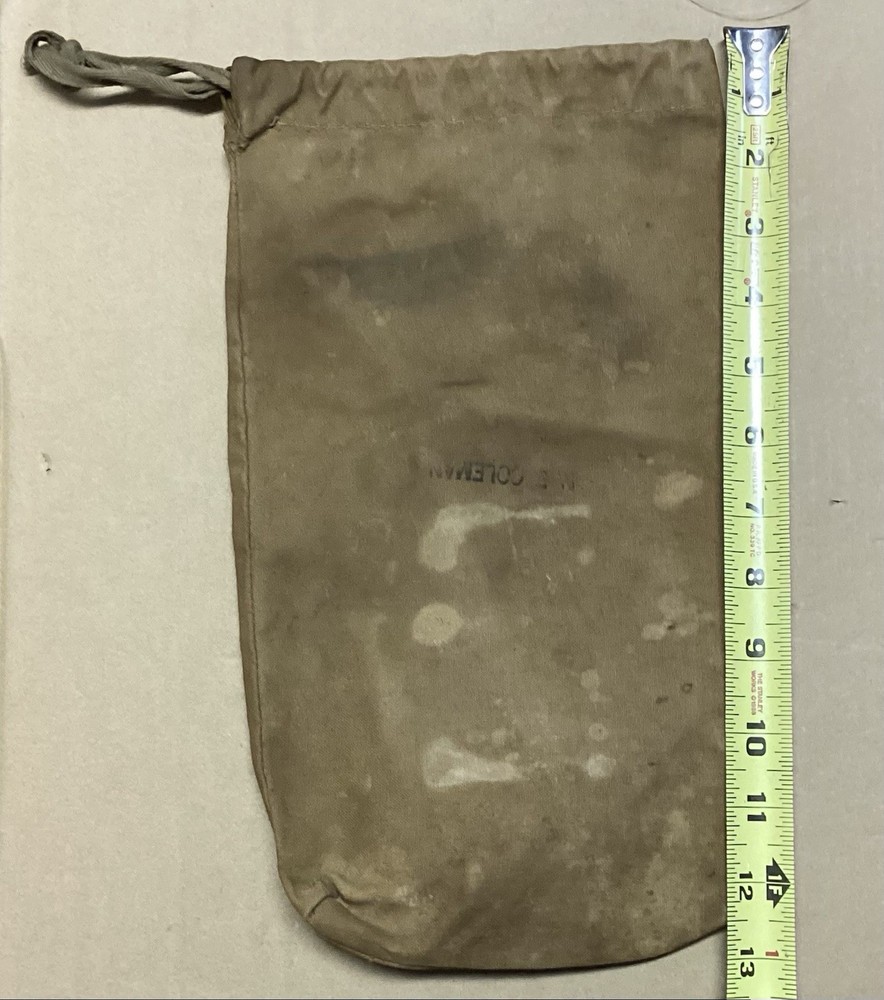 WW2 Marine Canvas Ditty Bag Drawstring N. E. Coleman