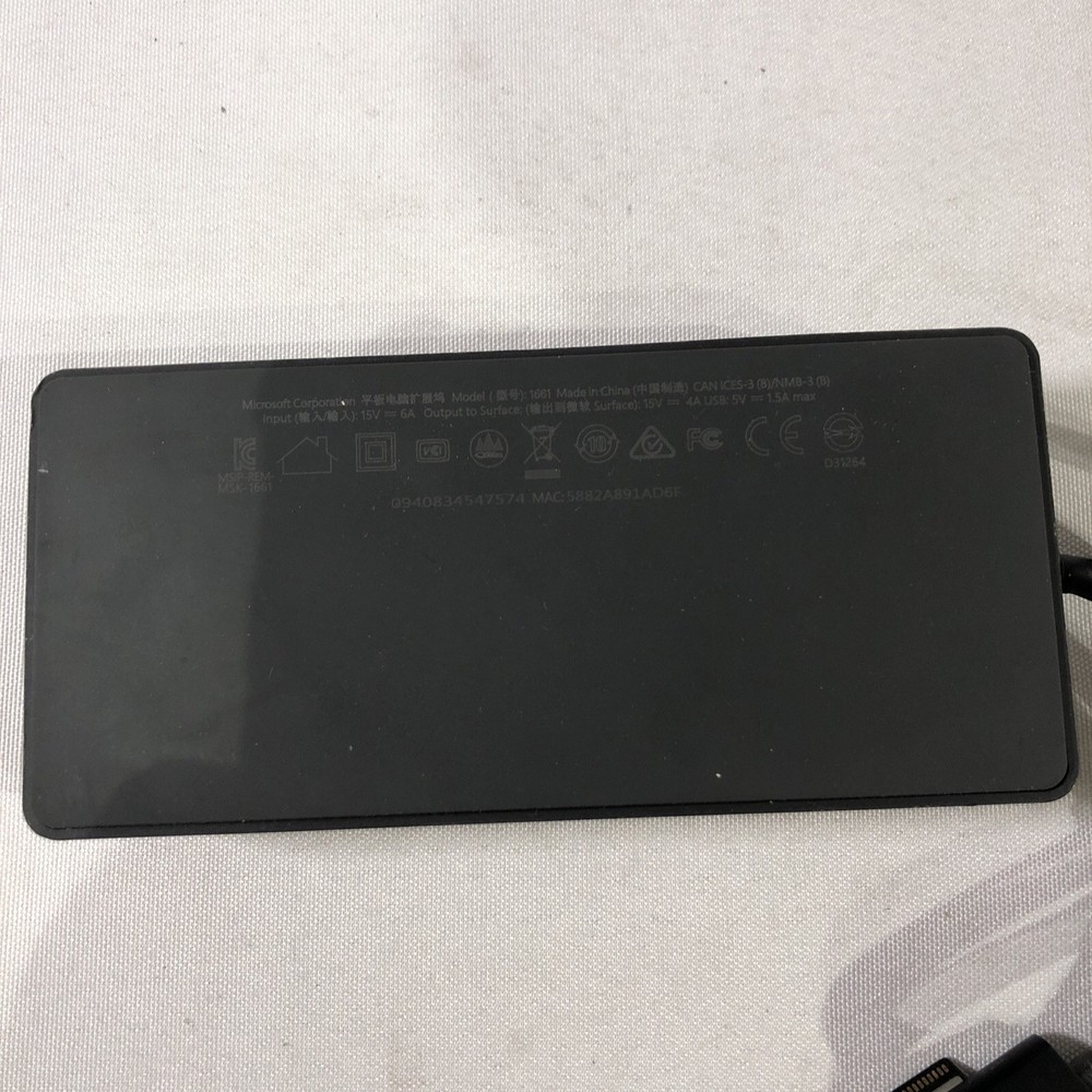 Microsoft Surface Dock Station Docking 1661 W/Box + AC Cable