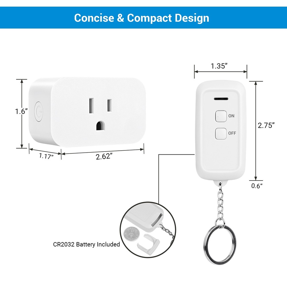 DEWENWILS Plug and Play Remote Control Outlet, IWireless Remote Light Switch