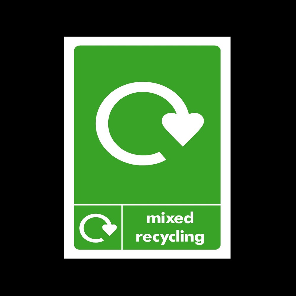 Mixed Recycling - Plastic Sign, Sticker - All Sizes/Materials