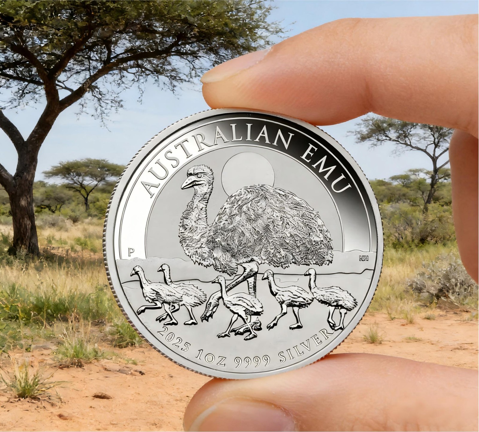 Australian Emu 2025 $1 1 oz Pure Silver BU Coin in Capsule Australia Perth Mint-