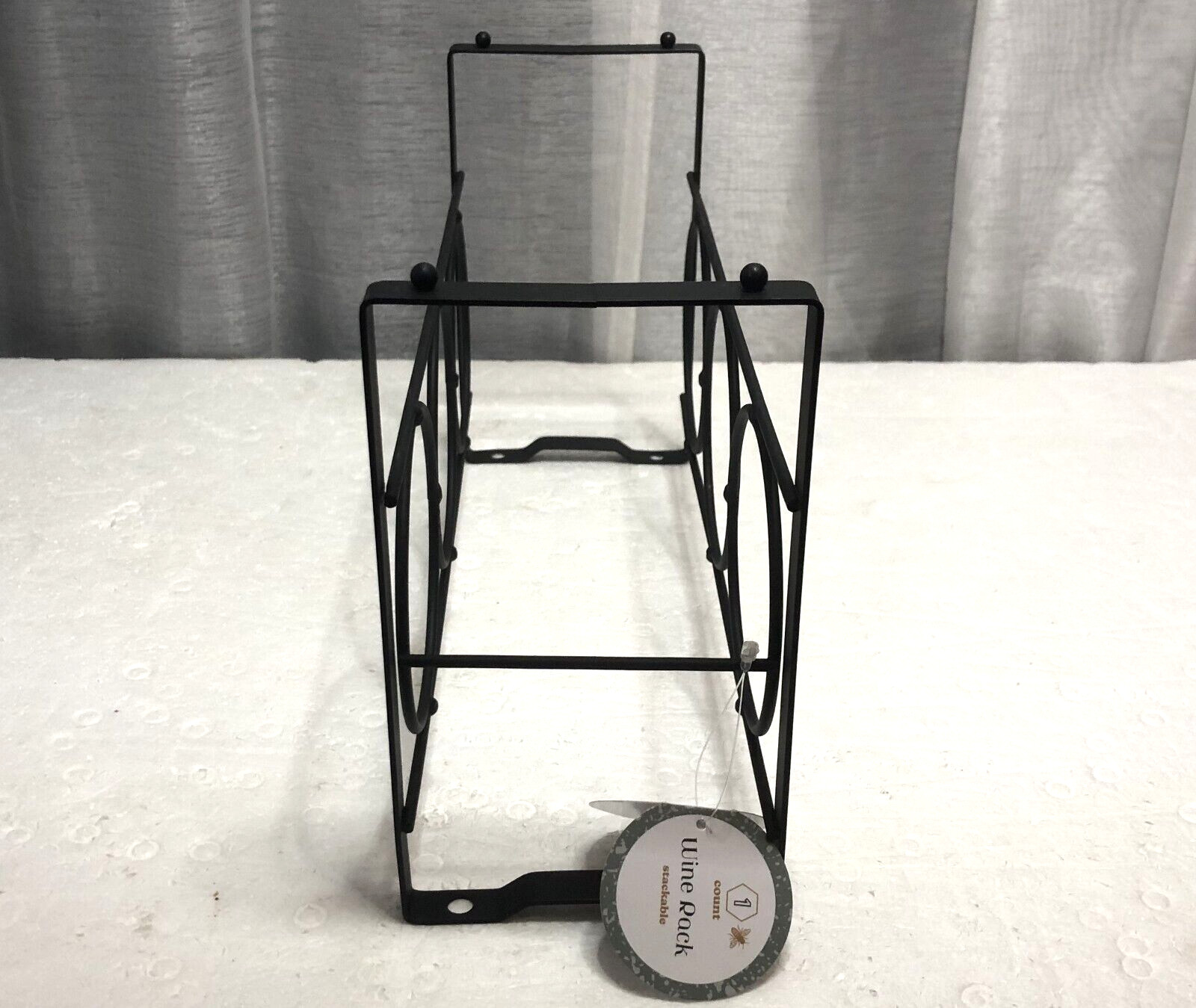 3 Bottle Countertop Wall Mount or Table Top Elegant Iron Wine Rack Black 7x12x4"