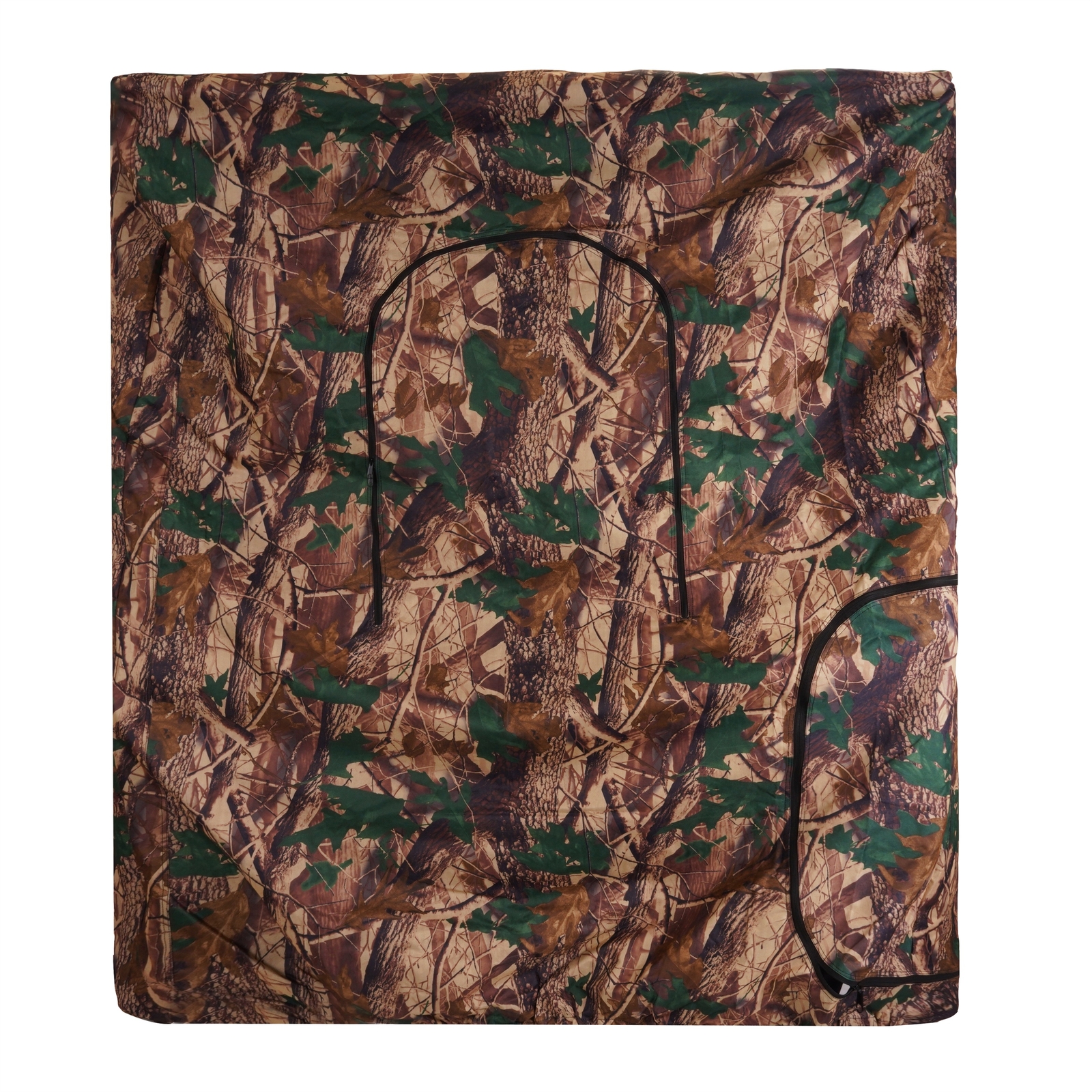 2 Person Camouflage Black Steel+Cloth 7' Tall Quad Pod Hunting Blind Cover