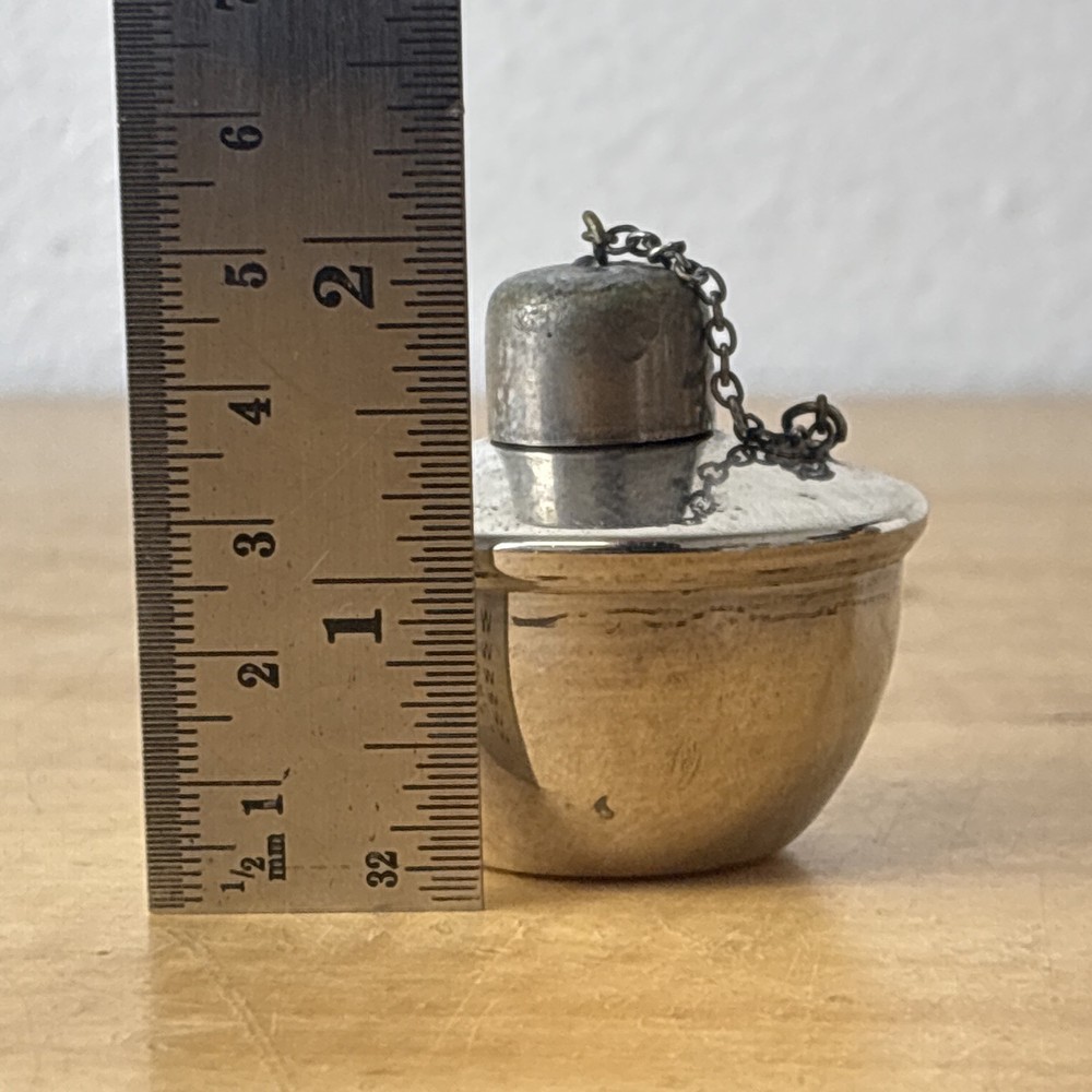 El De Uberti Silver Miniature Oil Lamp or Condiment Jar