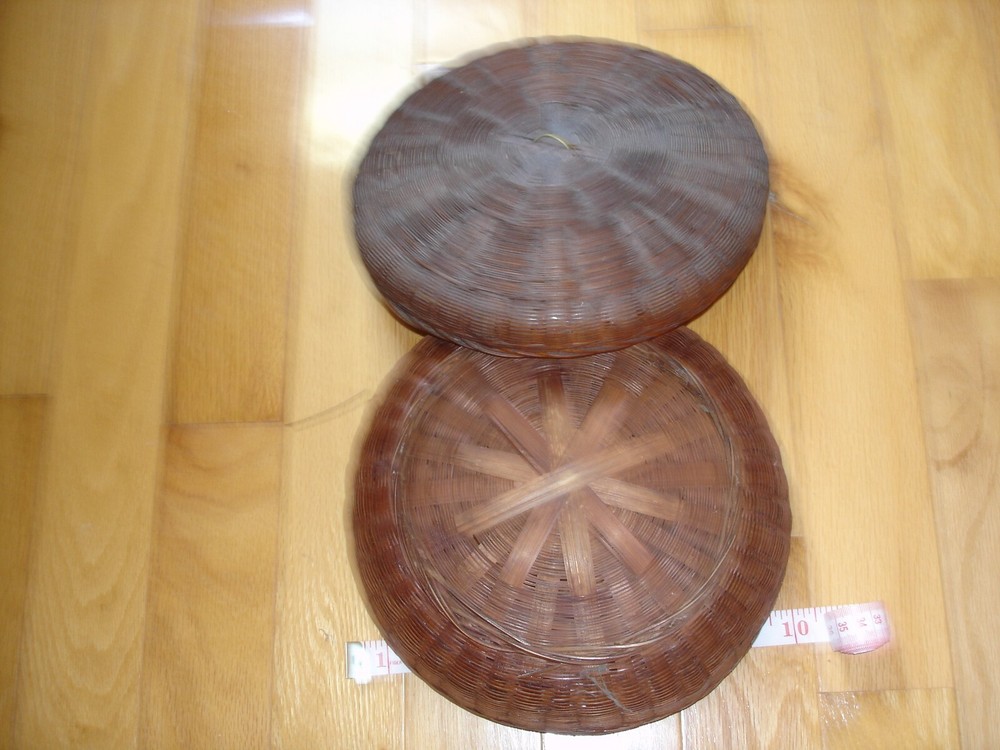 Vintage Antique Wicker Round Basket
