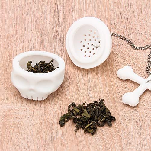 Leaf Tea Infuser, Silicone Tea Strainer, Coolrunner 2 Pcs Tea Bones Skull Tea