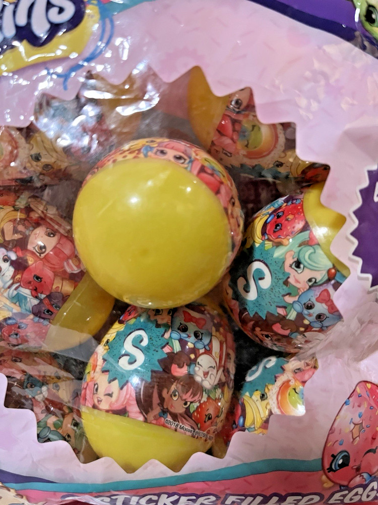 Shopkins Sticker Filled Plastic Eggs--8 eggs--2.25"--New