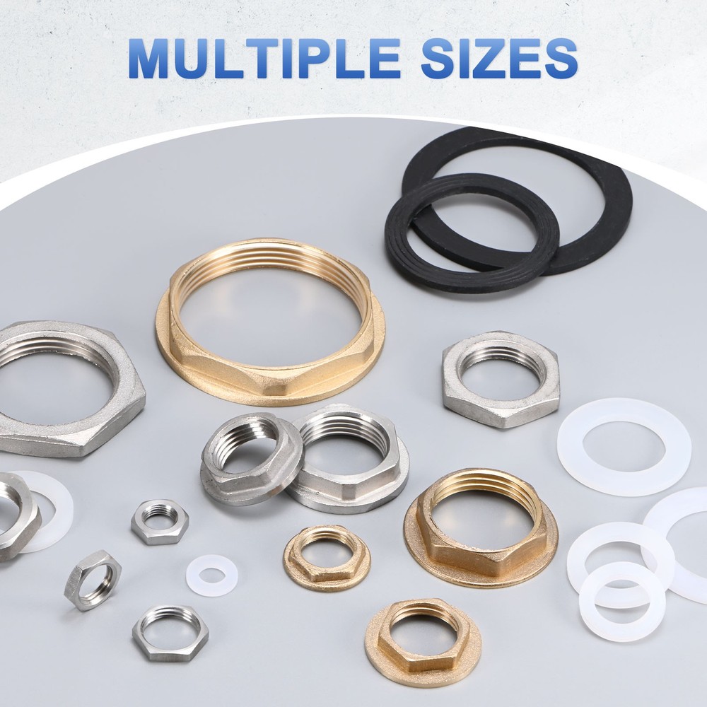 Brass G 2" Round Pipe Fitting Hex Locknuts with Washer