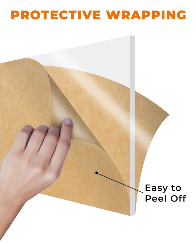 Clear Acrylic Sheet 36 in x 60 in - Crystal Clear, Strong, Shatter-Proof, Light