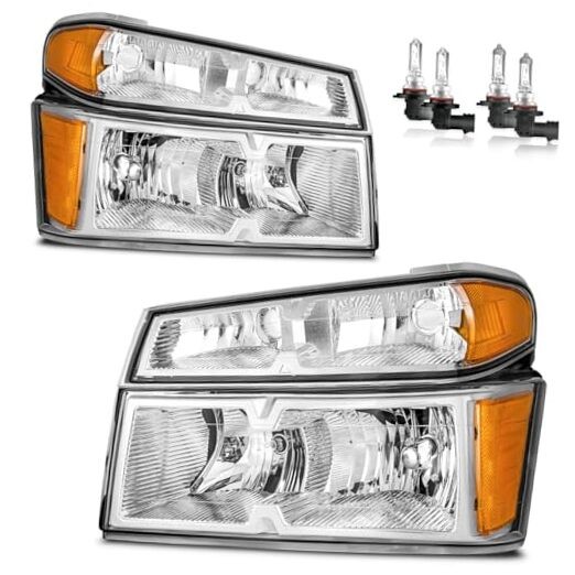 Headlights Assembly for 2004 OE Replacement Chrome | With High & Low Beam Bulbs