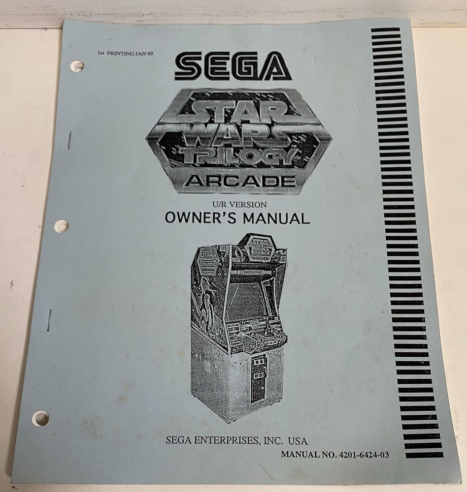 Sega Star Wars Trilogy Arcade game operators manual