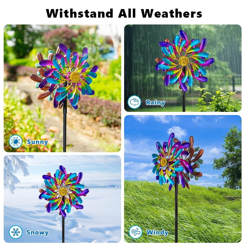 Stargarden Kinetic Wind Spinners Outdoor, 13.2 x 66 Inches Wind Spinner, Metal W