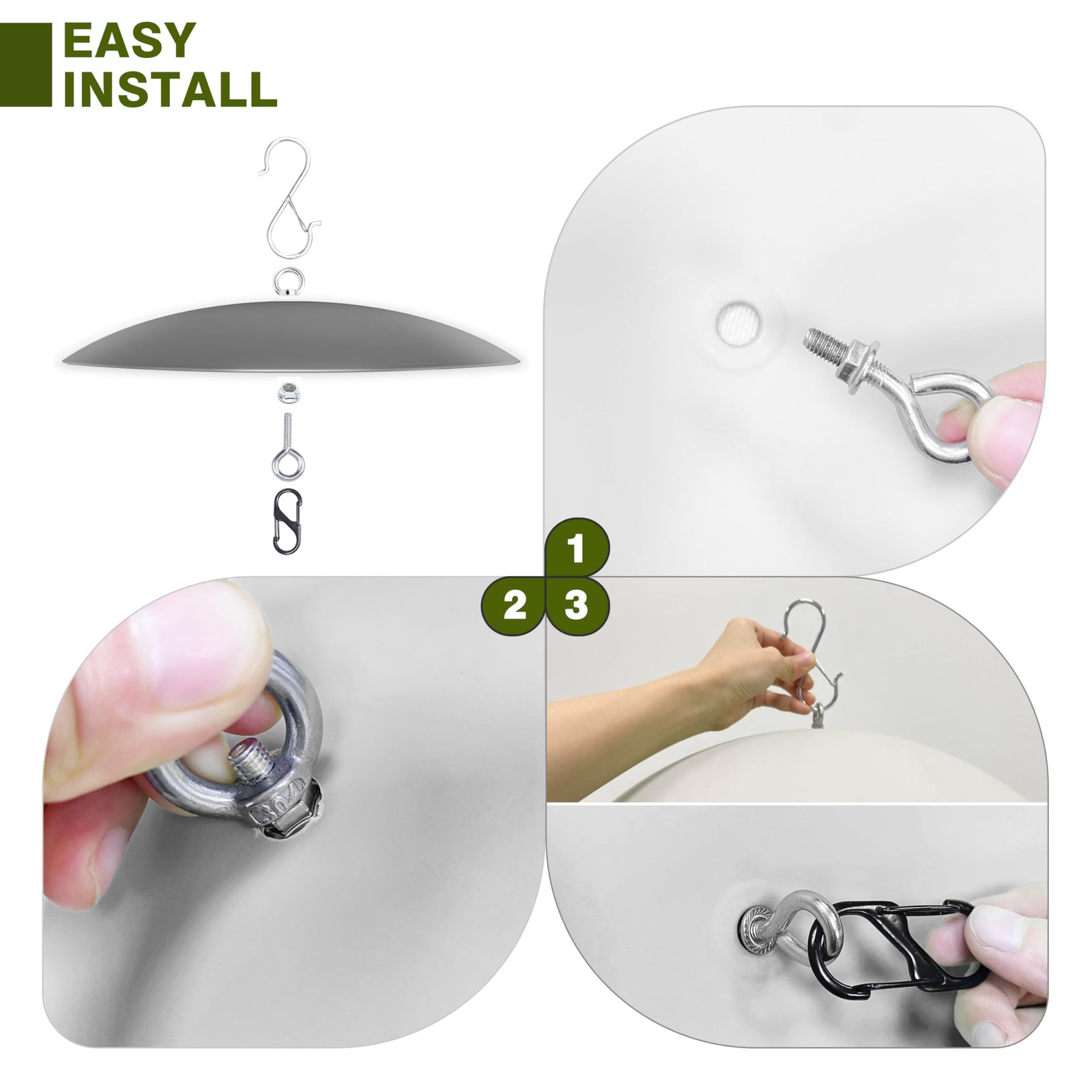 13" Bird Feeder Rain Guard, Hummingbird Feeders Shade Dome 1 Pack, Black