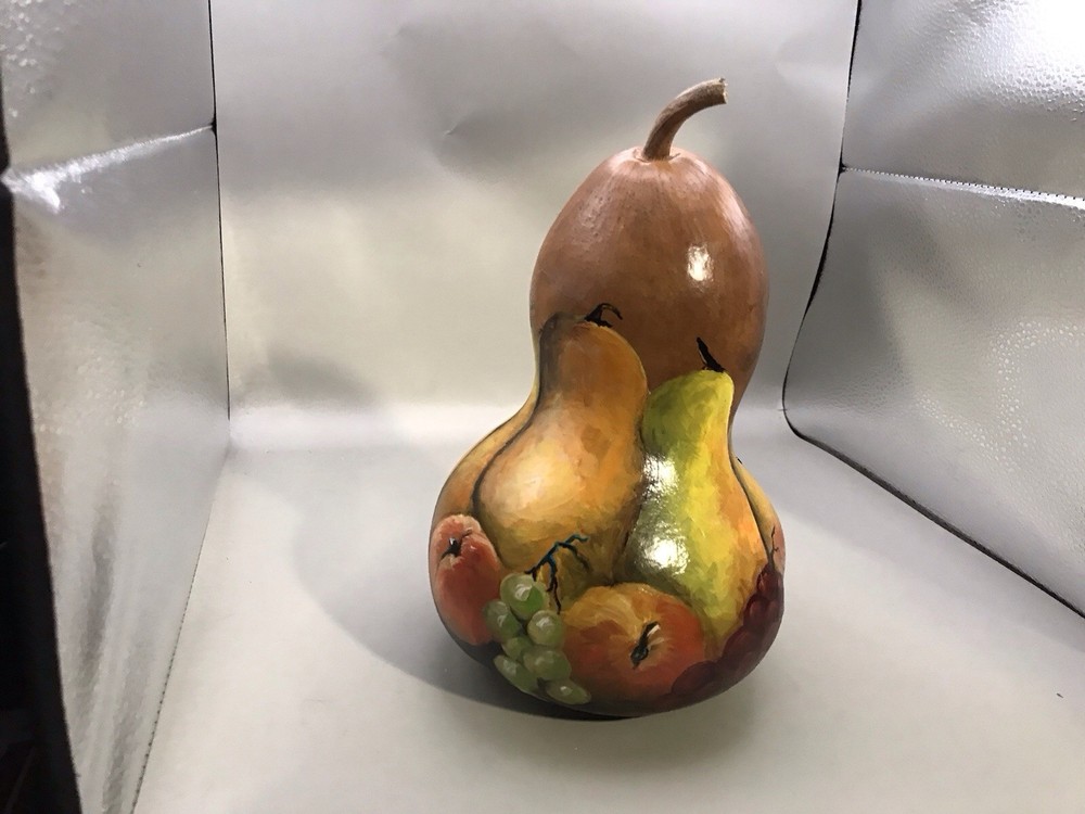 Hand painted Gourd Signed M. Hall