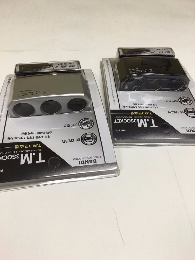 3 SOCKET ROTATING CIGARETTE LIGHTER SPLITTER CHARGER ADAPTER ASK-FB-272