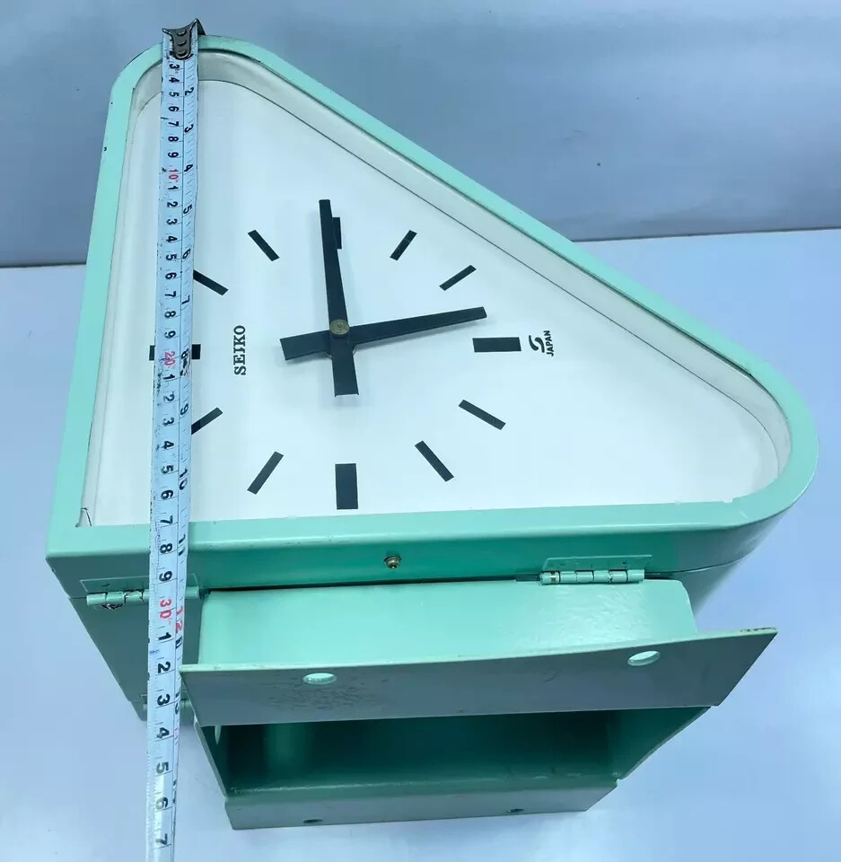 Seiko MC-018 Secondary Slave Clock Triangular Double Faced Bracket Antique Rare