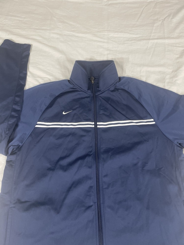 Nike Mens Blue Polyester Athletic Jacket Size XL