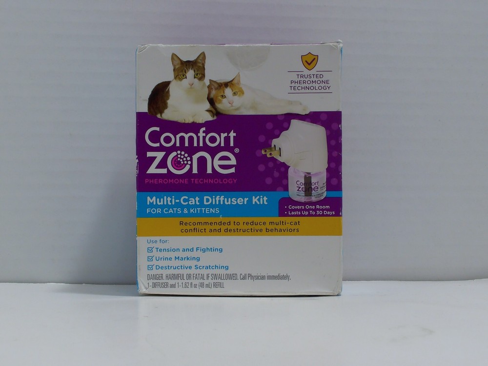Comfort Zone Multi-Cat Pheromone Formula Diffuser Kit and 6 pk Cat Calming Refil