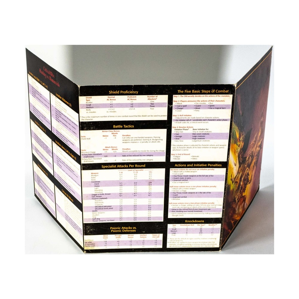 AD&D 2nd Ed Dungeon Master Screen - Outer Screen Only! VG