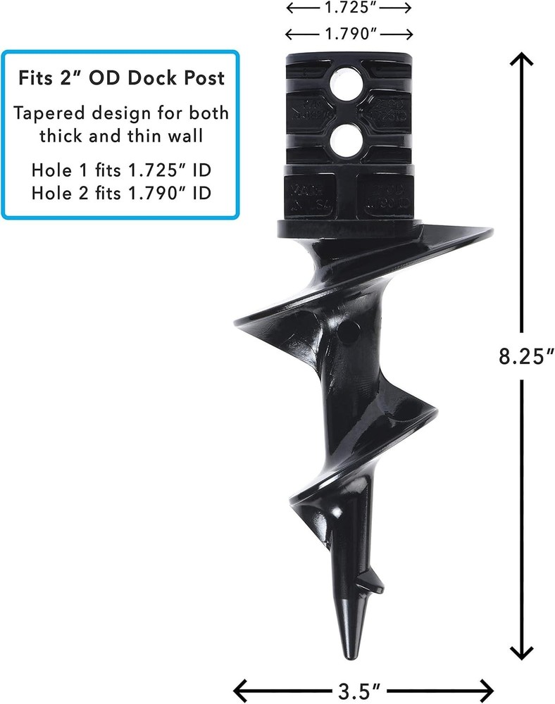 Two-Pack Aluminum Dock Auger - Lightweight, Heavy-Duty Stabilization Solution