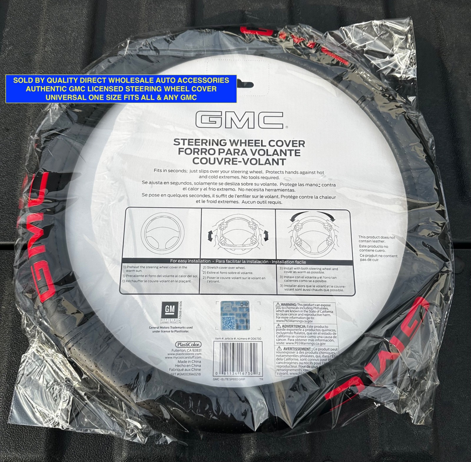 GMC Steering Wheel Cover GM Accessory Accessories 1500 2500 3500 Universal