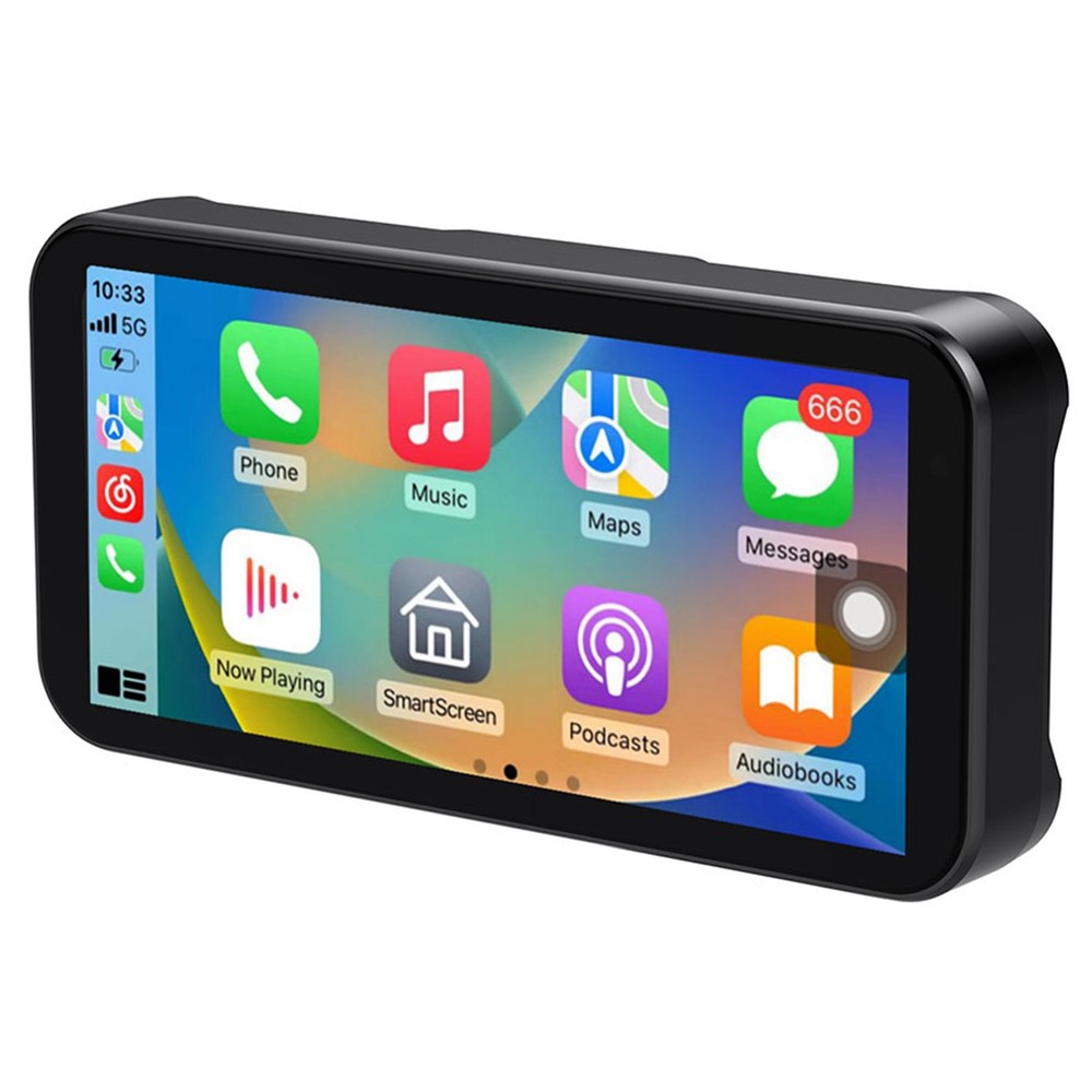 6.25" Motorcycle GPS Navigation Touch Screen Wireless CarPlay Android Auto Cam