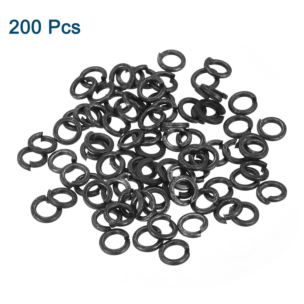 M4 Split Lock Washer, 200Pcs Carbon Steel Spring Lock Washers