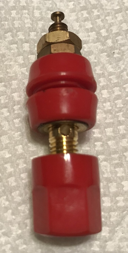 Gold Plated Contacts, Panel Mount Binding  Post (Red)