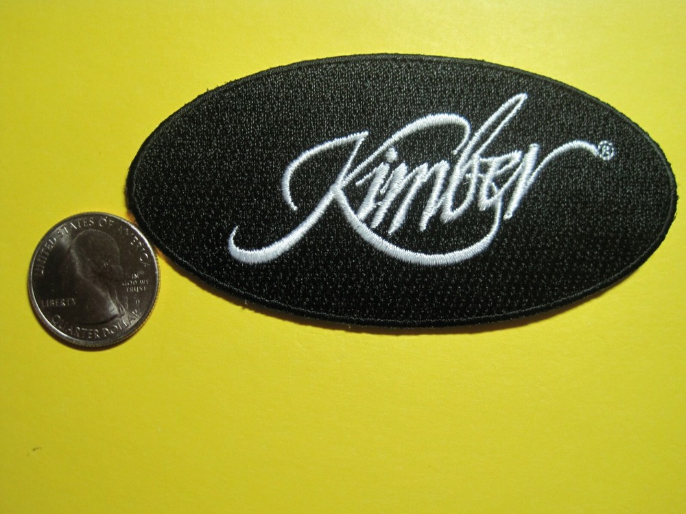 KIMBER FIREARMS VEST PATCH HOOK BACK GUN PATCH 100% EMBROIDERY 2X4 OVAL
