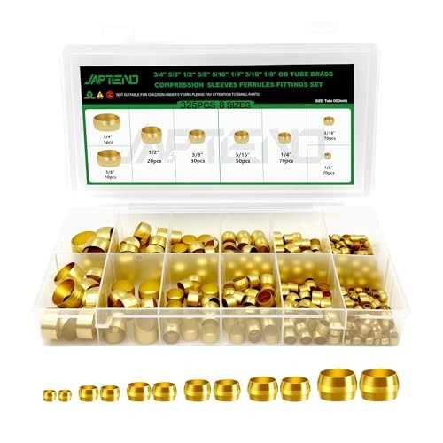 325pcs Brass Compression Sleeves 325PCS Brass Compression Sleeves Ferrules