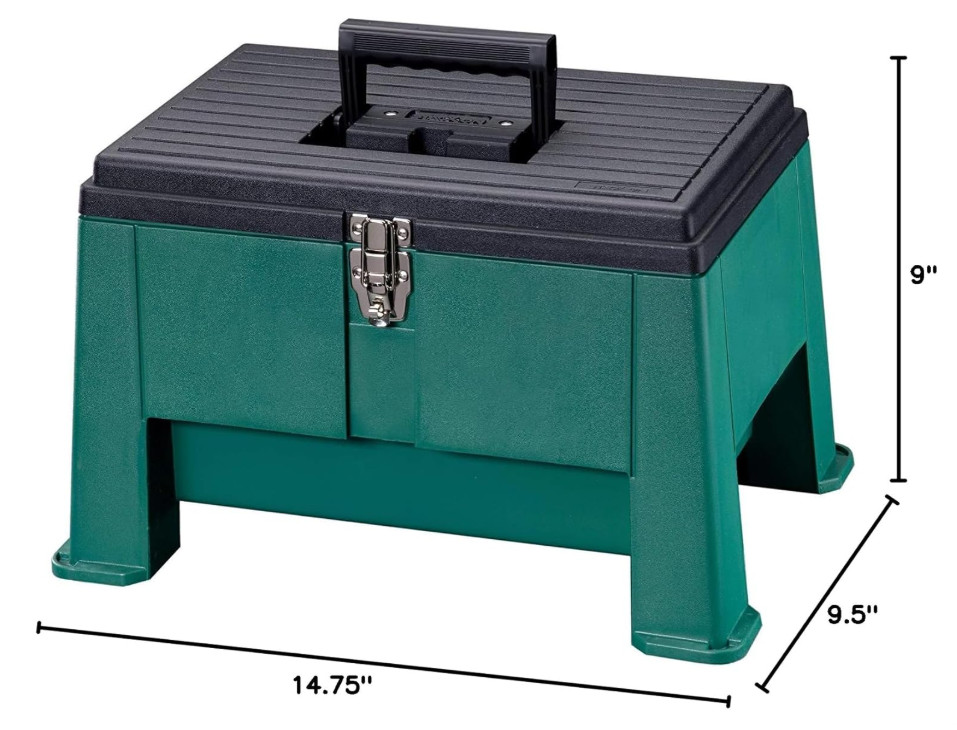 Step N Store, Step Stool Tool Box 20" Garden Green