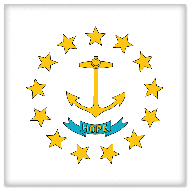 Rhode Island State Flag car bumper sticker 4" x 4"