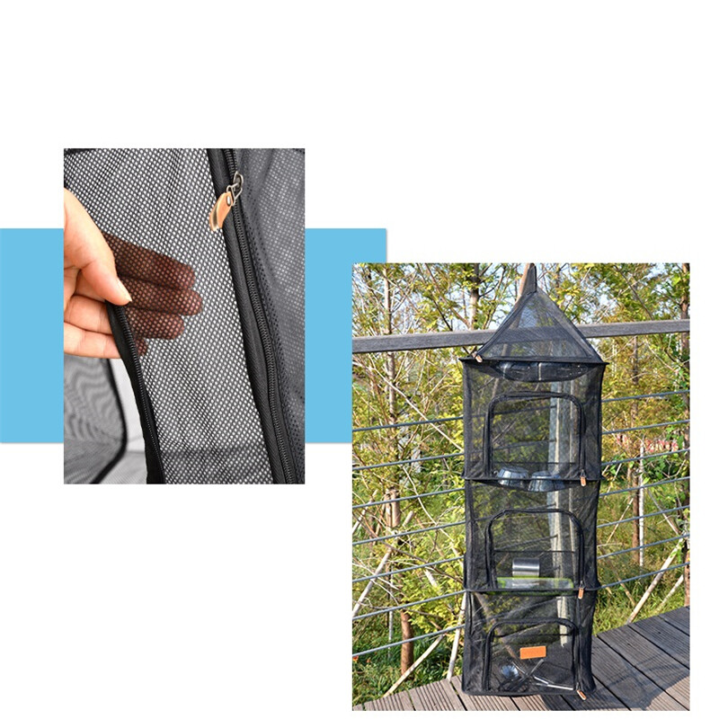 Vegetable Drying Dryer Rack 4 Layer Net Hanging Storage Basket Bag Organizer