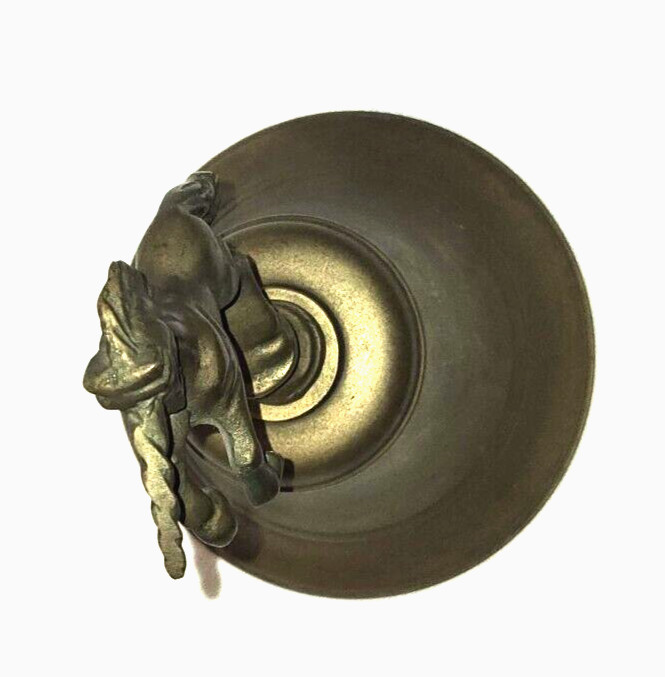 Brass Bell Unicorn 6.5" tall Nice Ring Heavy
