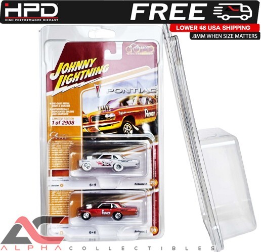 QTY 10 HPD PROTECTOR CASE JOHNNY LIGHTNING & AUTOWORLD (2-CAR STACK) .8MM